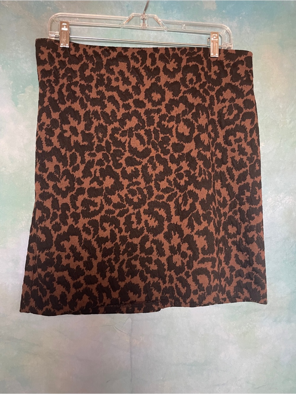 Brown and Black Leopard Print Pencil Skirt